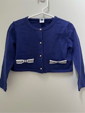 Janie and Jack Navy Cardigan with Gold Buttons 100% Cotton
